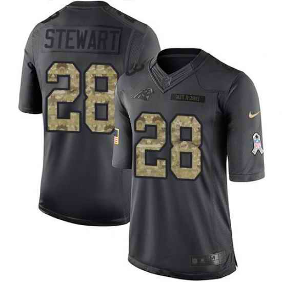 Nike Panthers #28 Jonathan Stewart Black Mens Stitched NFL Limited 2016 Salute to Service Jersey